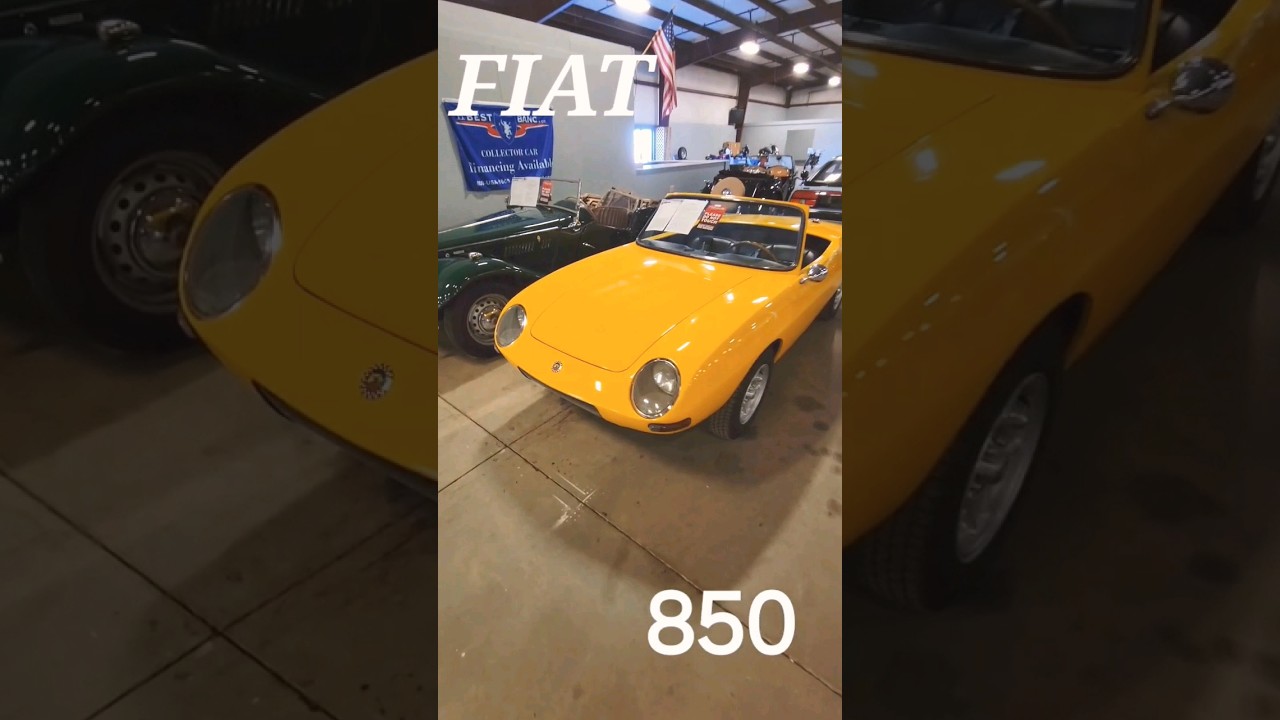 Banana Car🍌 Fiat 850 Spider at Gateway Classics Louisville #car #yellow #fiat