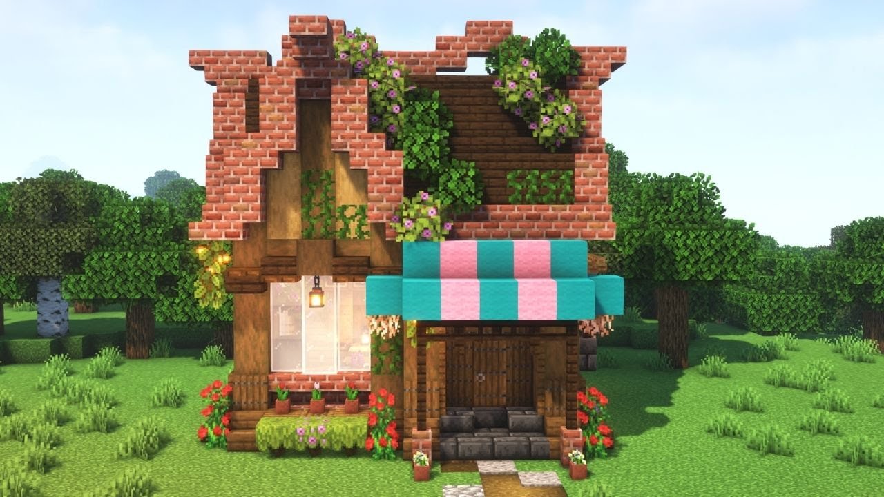 {Minecraft} 🌿 How To Build An Aesthetic Flower Shop 🌼🌹 {Tutorial}