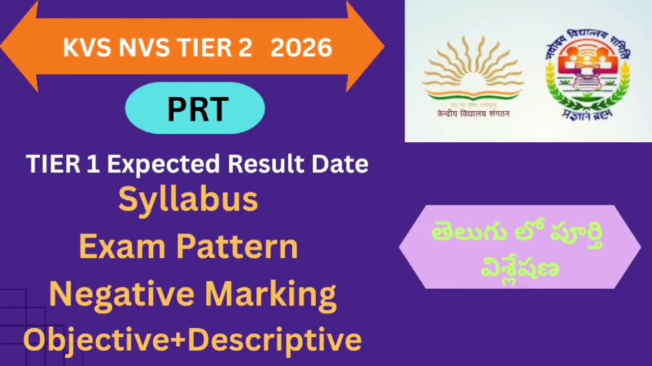 KVS NVS TIER 2#Syllabus #Exam Pattern#Negative Marking#TIER 1 Result@sirishapasupuleti1024 
