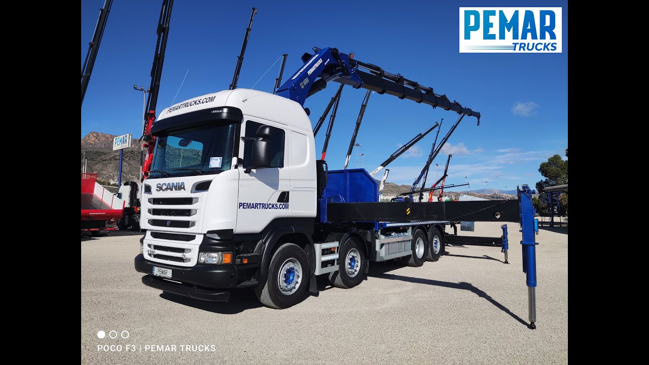 REF.: 2985. SCANIA R 520 8X2 GRUA HIAB 622 CAJA FIJA ABIERTA - BDF - PLATAFORMA 32T EURO 6