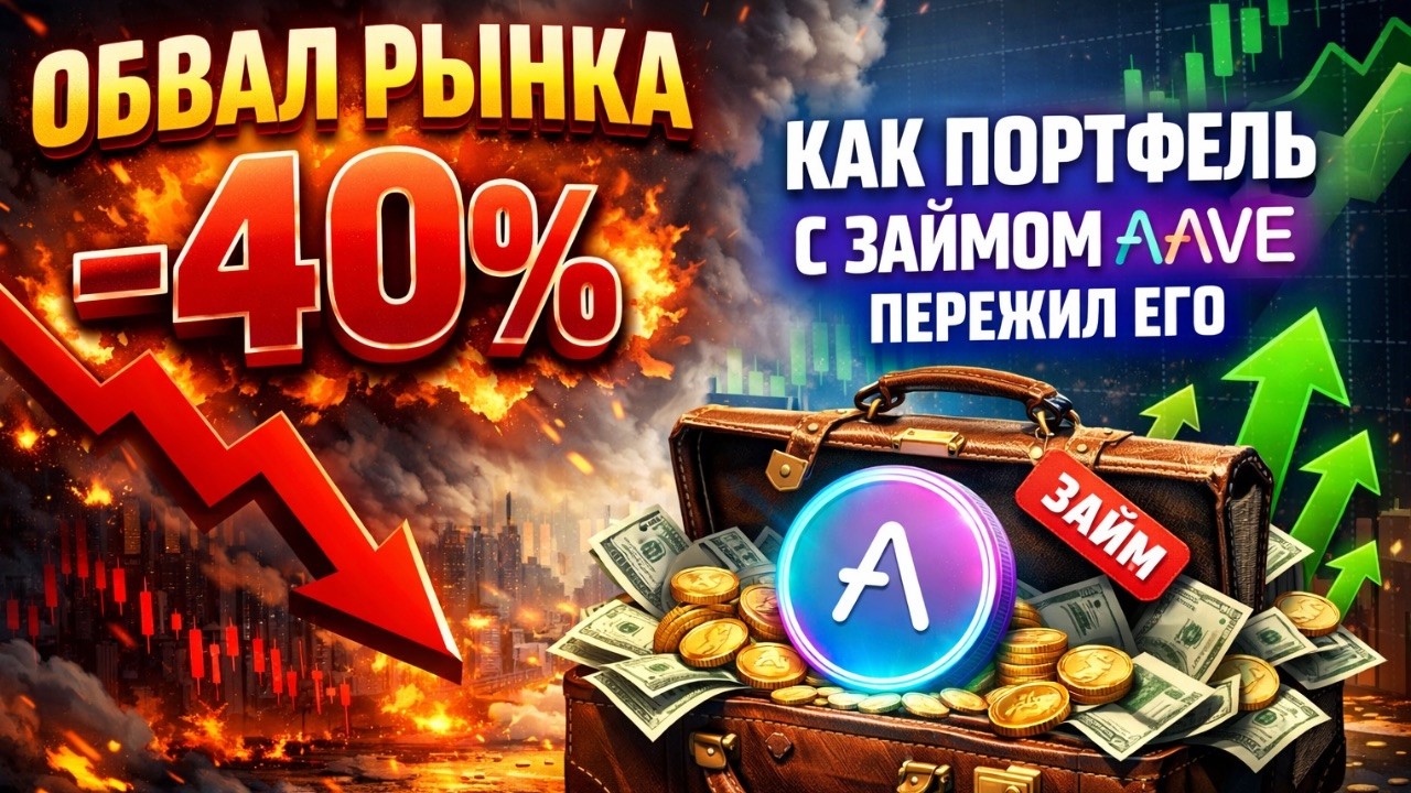 Как портфель с займом на AAVE пережил падение на 40%. Пулы ликвидности выбило. Собираем комиссии