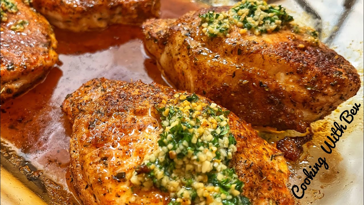 How to make - Juicy Oven Roasted Pork Chops with Garlic Butter