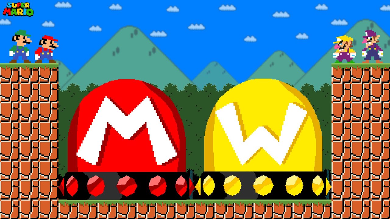 Can Team Mario Ultimate MARIO - WARIO Switch in New Super Mario Bros Wii? | Game Animation