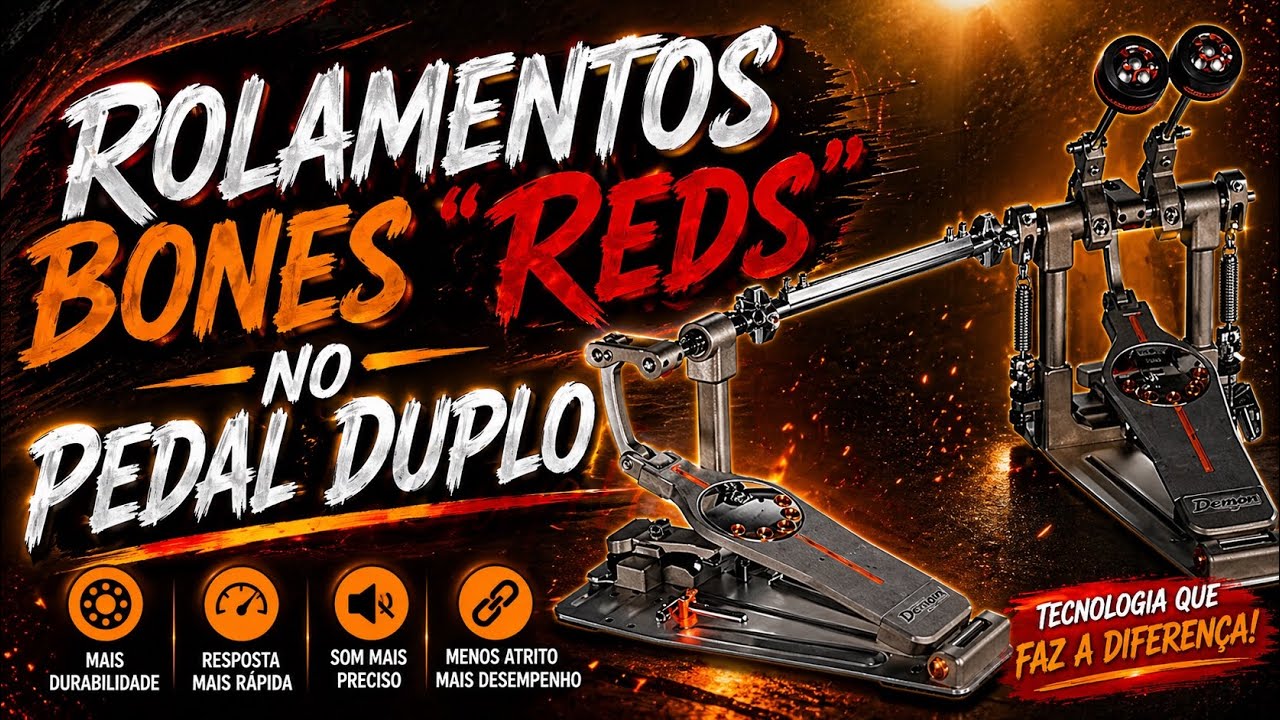 ROLAMENTOS PARA PEDAL DUPLO - BONES REDS - DICA #001 #pearl #pedalduplo #rolamentos #dica #drums
