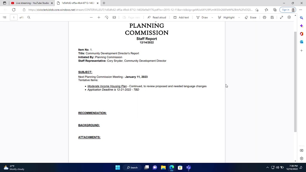 December 14, 2022 Planning Commission