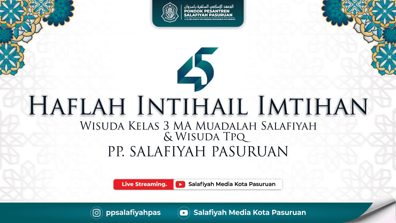 🔴LIVE HAFLAH INTIHAIL IMTIHAN  | WISUDA TPQ & KELAS 3 MA MUADALAH SALAFIYAH | 27 FEBRUARI 2024