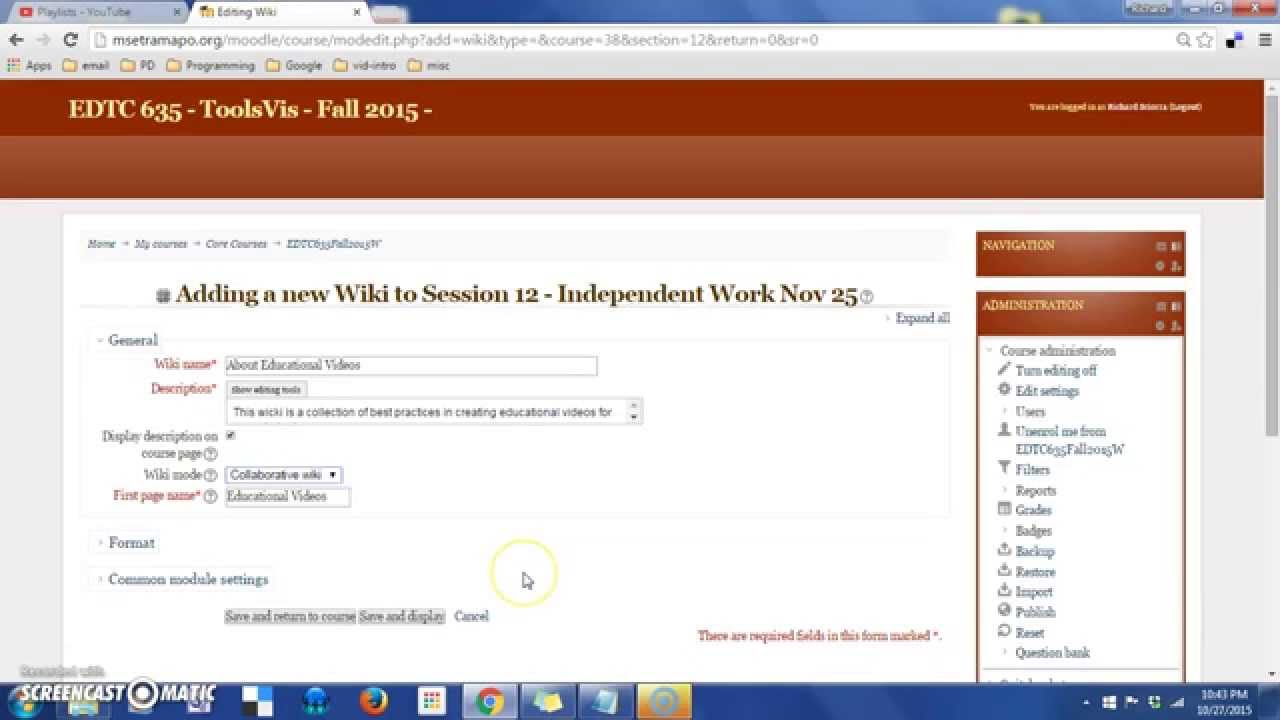 Moodle: Wikis