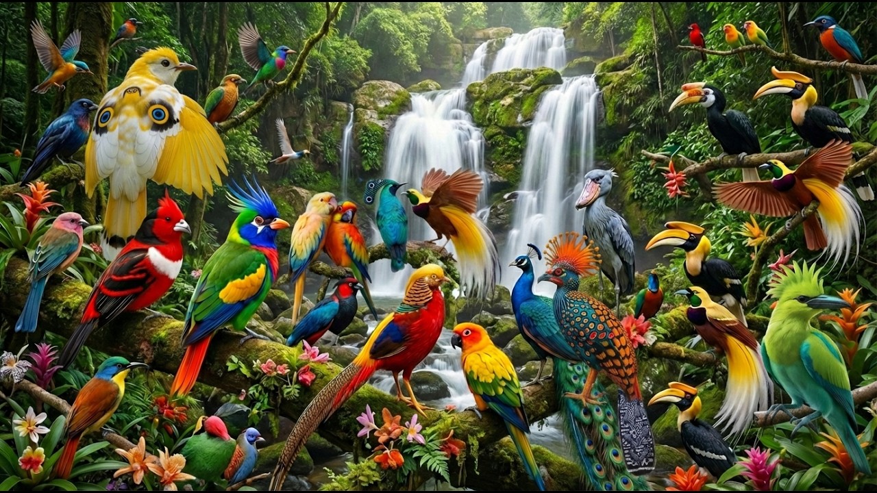 Rare Amazon Jungle Birds in Nature 🌳🌴🦜🐦🦩🌈🦚#amazonwildlife #amazonrainforest #junglebirds #birds