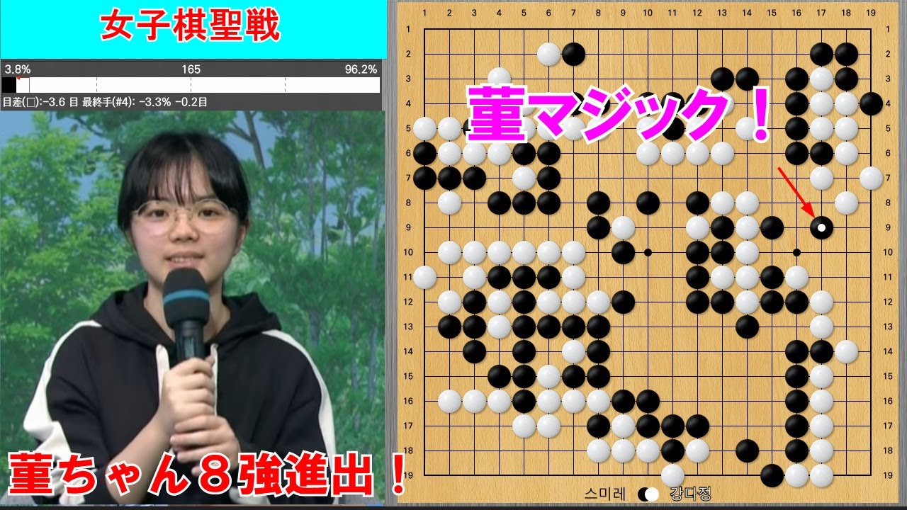 【女子棋聖戦】仲邑三段、劣勢の碁をヨセで菫マジックで逆転勝利！