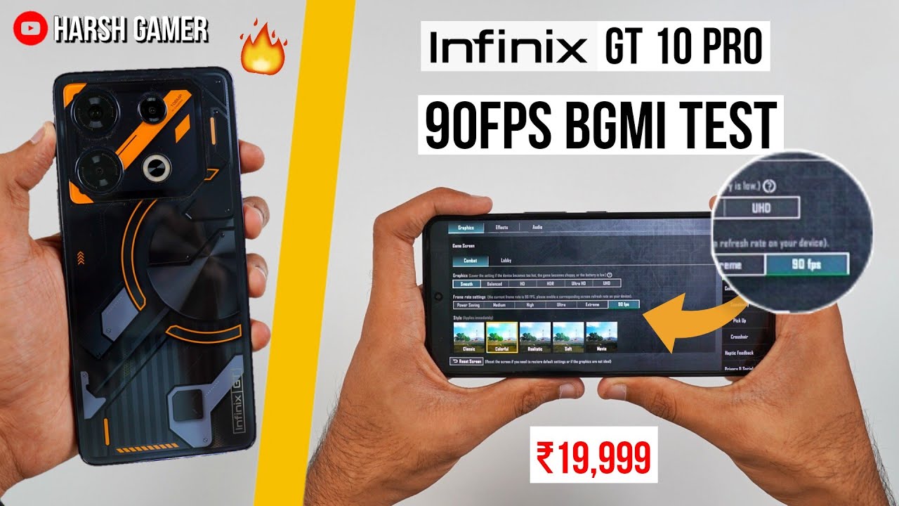 Infinix GT 10 Pro 90FPS Pubg Test, Heating and Battery Test | 90FPS Gaming Under 20,000 😱