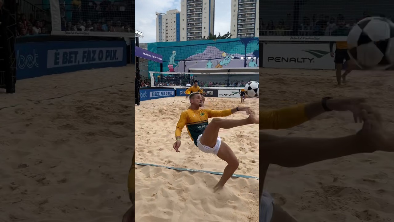 Footvolley at its best #futevolei #sport #football #footballshorts #footvolley #futebol #soccer
