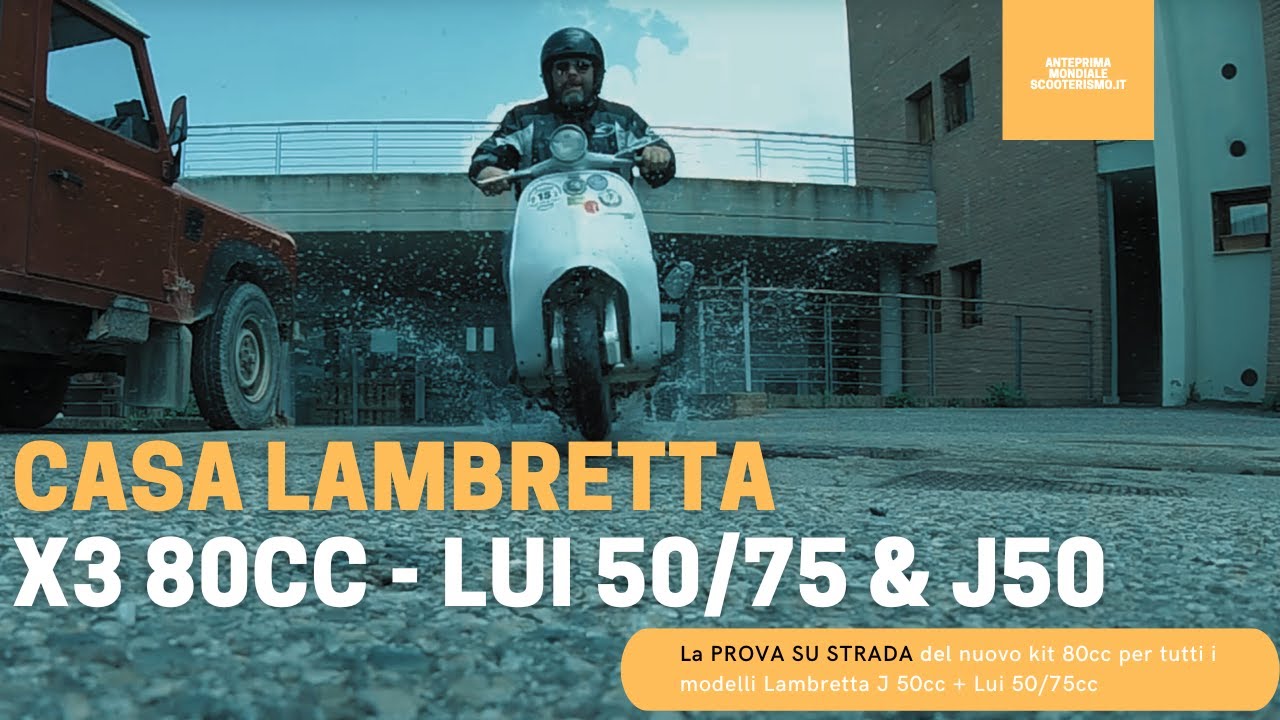 Prova su strada kit Casa Lambretta X3 80cc Lambretta Lui 50/75 e J50