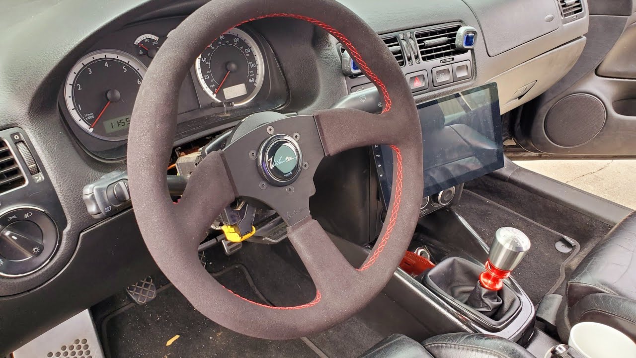 how to install 350mm aftermarket steering wheel jetta mk4 1.8t