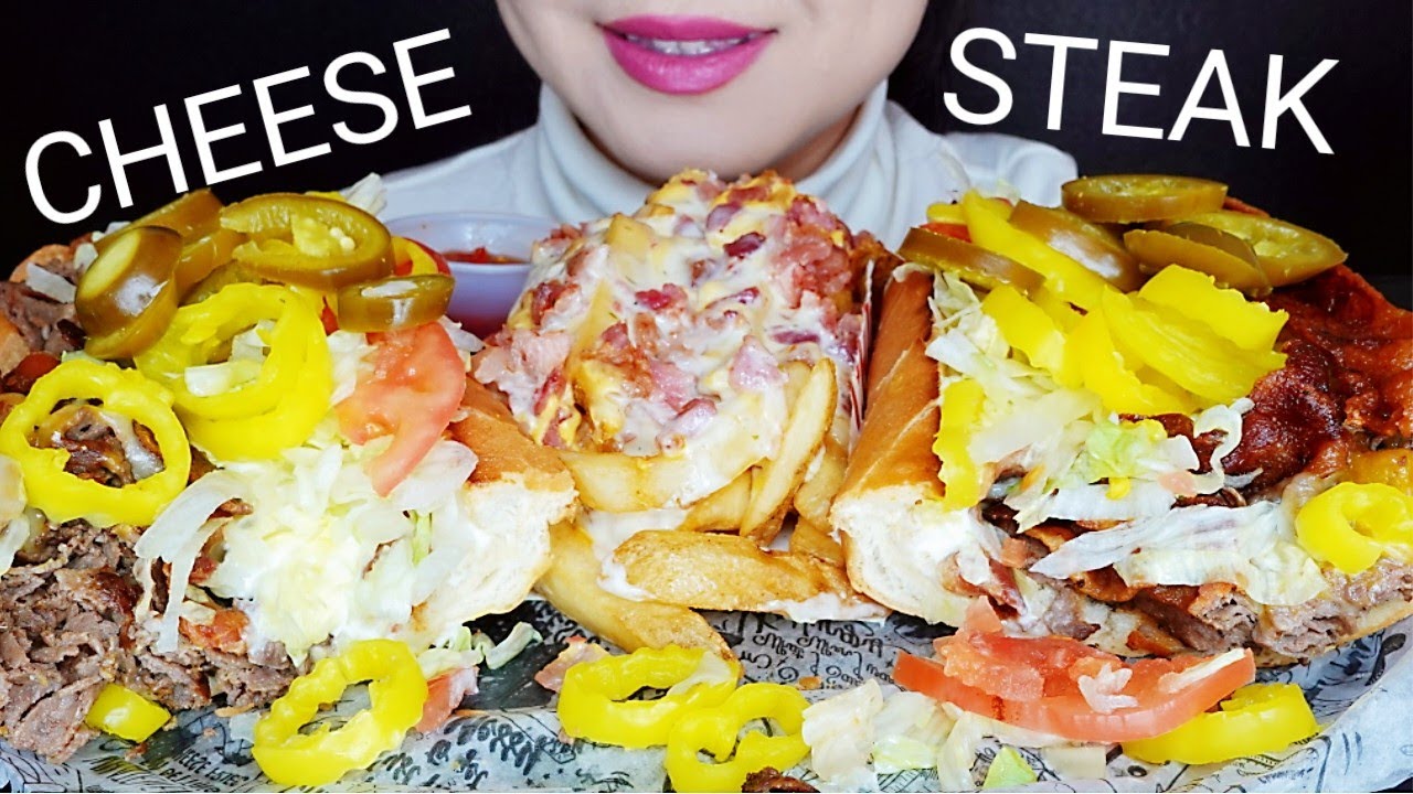 CHEESESTEAK AND THE ULTIMATE FIRES REAL EATING SOUND | D-LICIOUS ASMR