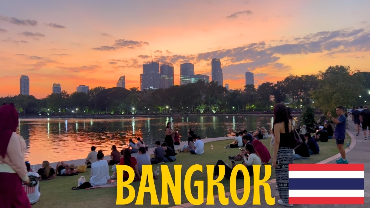 Bangkok Vlog 🇹🇭 Best Free Sunset in Bangkok, Benjakitti Park Run, Dog Park, Bangkok Streets at Night