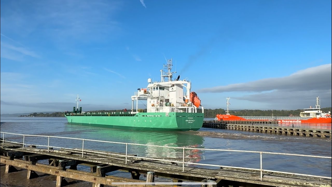 091025 One in one out #Sharpness Lady Alida arrives Arklow Rally departing #freighter