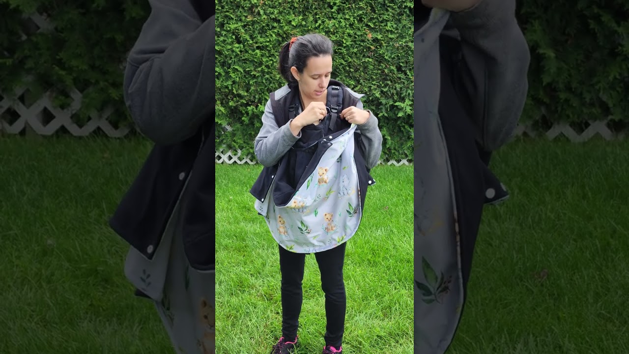 Utilisation du poncho pour l'auto en porte-bébé