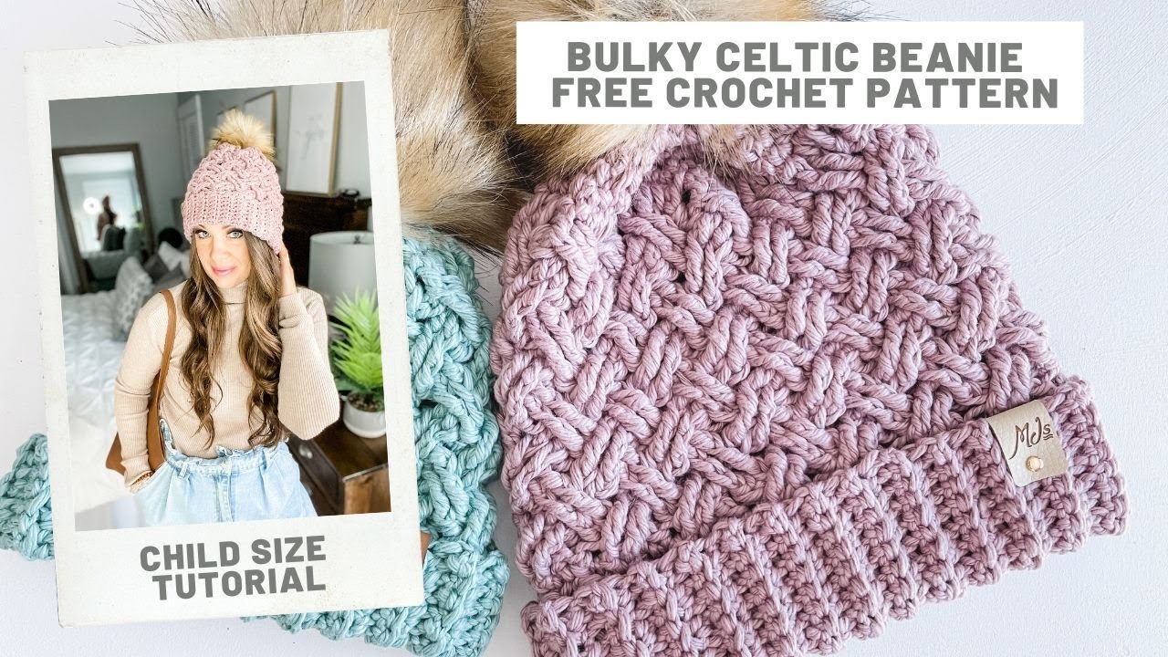 Bulky Celtic Beanie Free Crochet Pattern