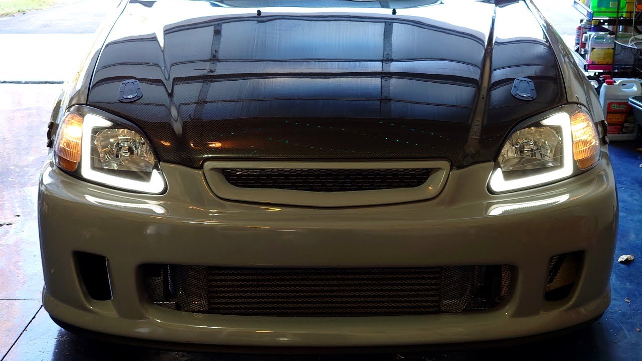 Turbo Civic From The Future! DRL Headlight Install + My New Daily Arrived!