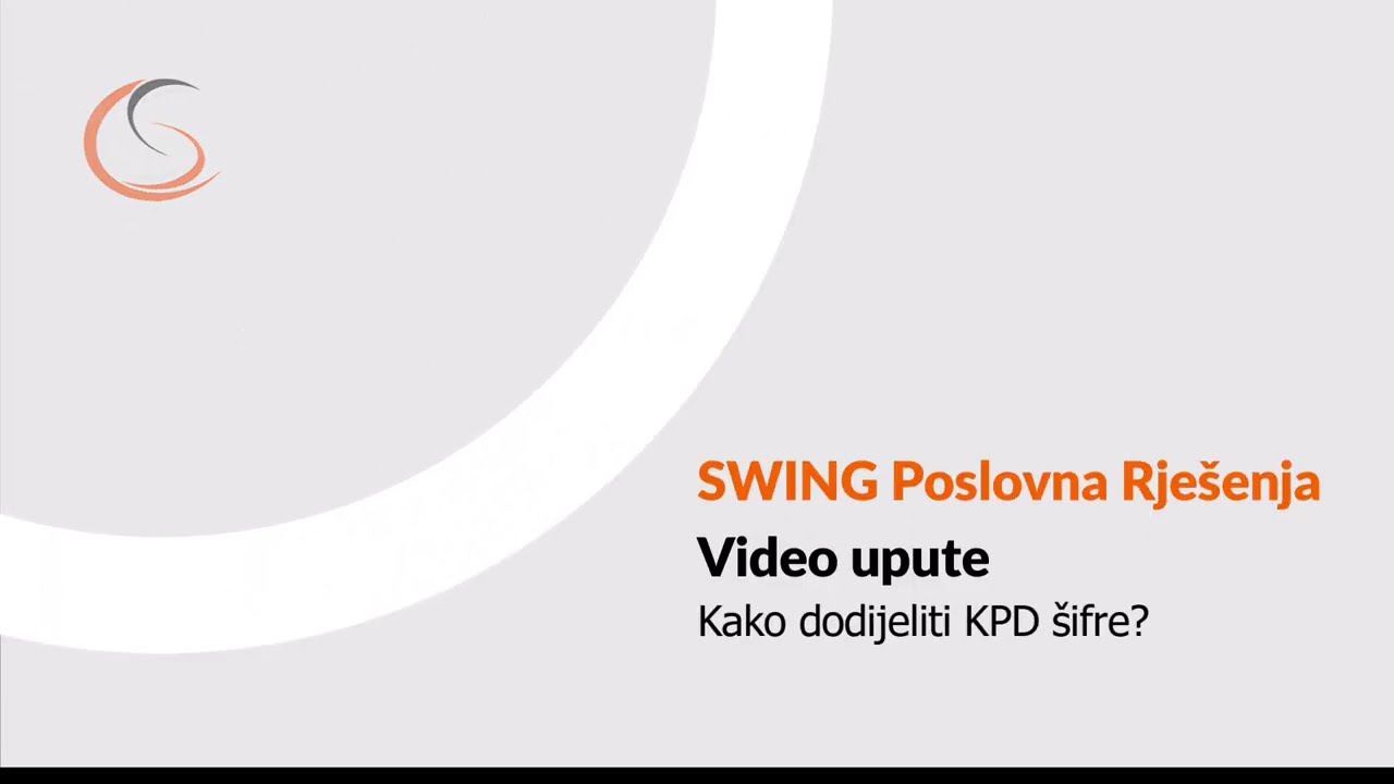 Video uputa, KPD klasifikacija artikala i usluga