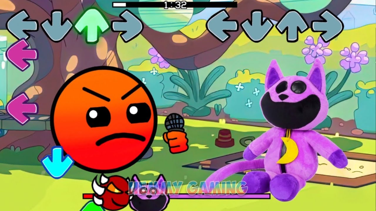 FNF Geometry Dash 2.2 vs Smiling Critters Plush ALL PHASES Sings Can Can | Fire In The Hole FNF Mods
