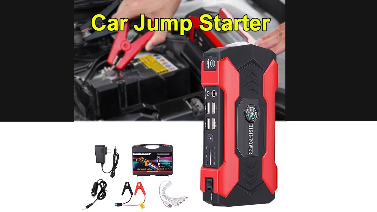 Car Jump Starter Multi-Function Emergency Power Bank Rechargable Battery