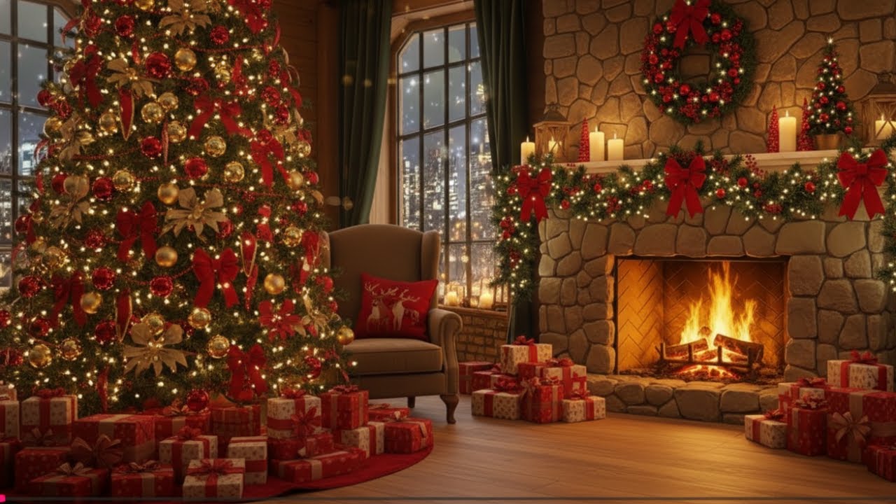 크리스마스 벽난로 ASMR, 장작 타는 소리, 백색소음, 수면유도, 집중, 휴식, Christmas Fireplace, Cozy Crackling Sound,Whitenoise,