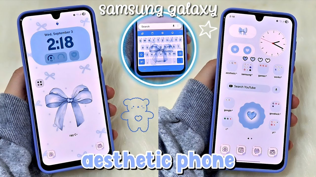 how to make your android phone aesthetic 🦋✨️ (Samsung Galaxy A16 🤍)  setup & customization