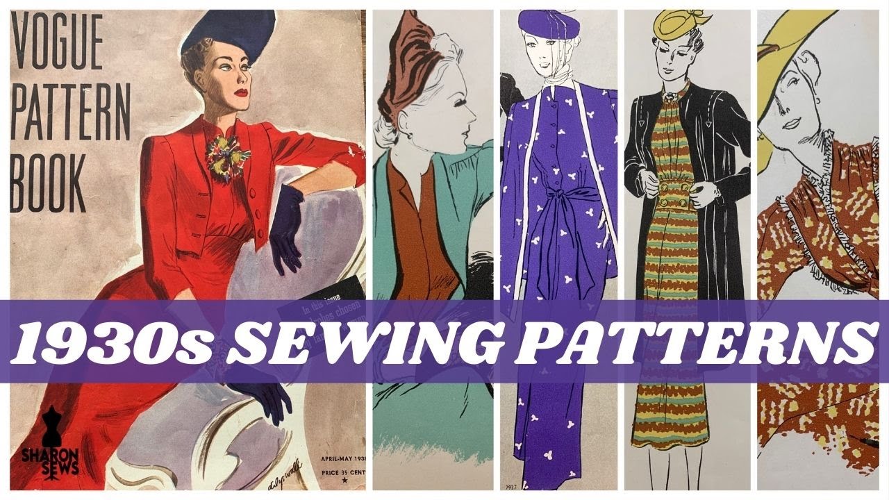 1930s FASHIONS ~ VINTAGE SEWING PATTERNS ~ 1938 VOGUE PATTERN BOOK