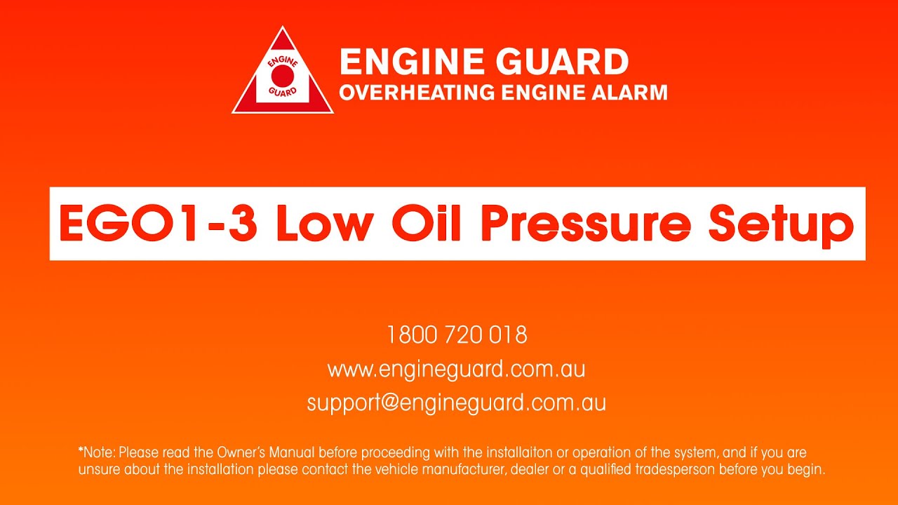 EGO1-3 Low Oil Pressure Setup