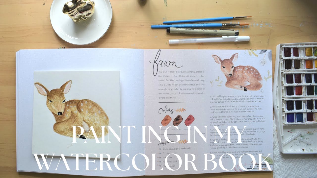 Painting in my watercolor book [ Watercolor with me In The Forest book]