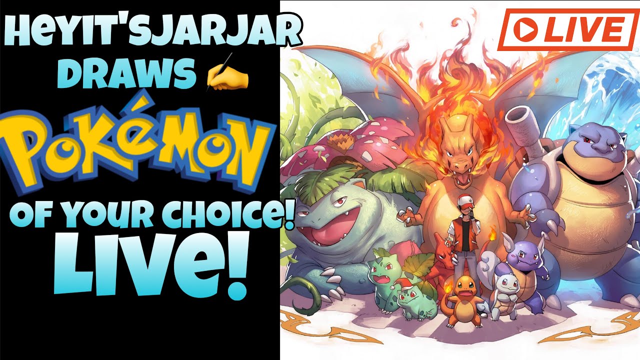 Lets Draw Pokémon! Pt.1 #art #drawingprocess #hangoutstream #pokemon #cartoons 
