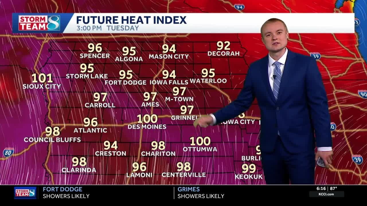 More storms Sunday before heat next week