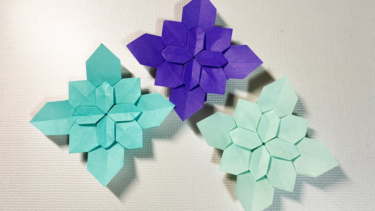 【花のおりがみ】アジサイの花を作ってみた。