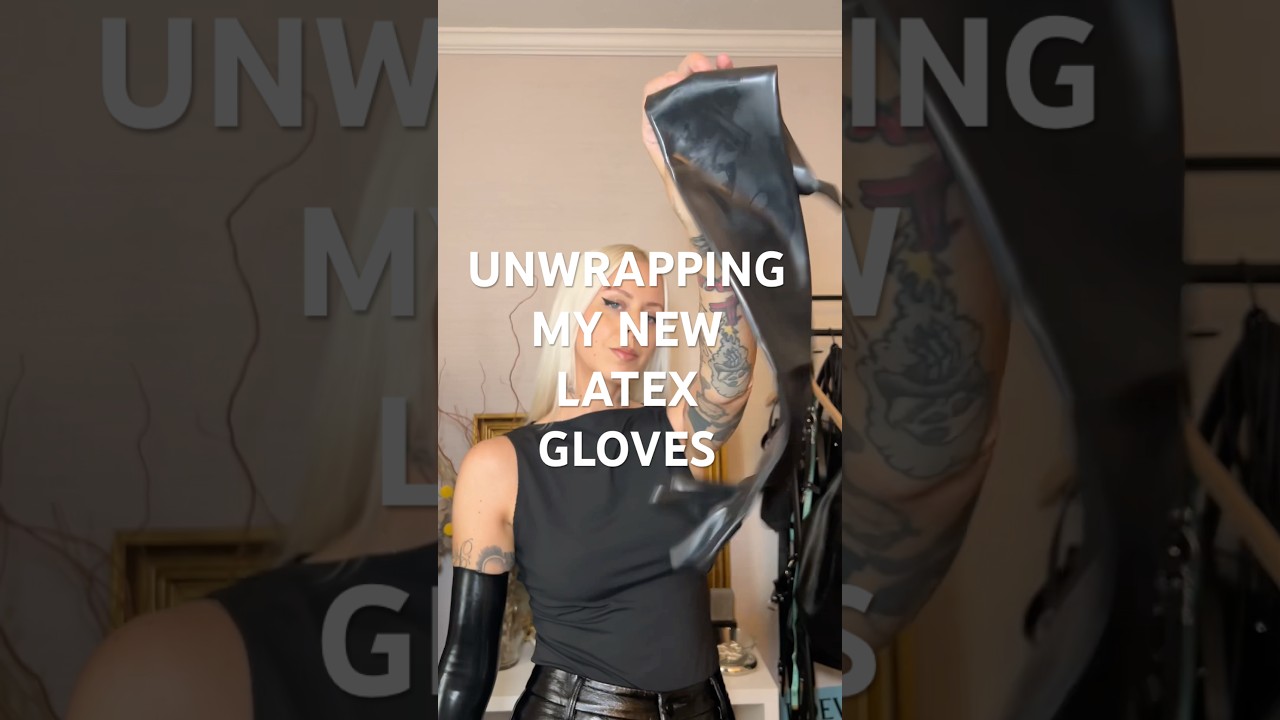 LATEX ASMR - Unwrapping my new latex opera gloves [paper crinkles, silicone, rubbing, no talking]