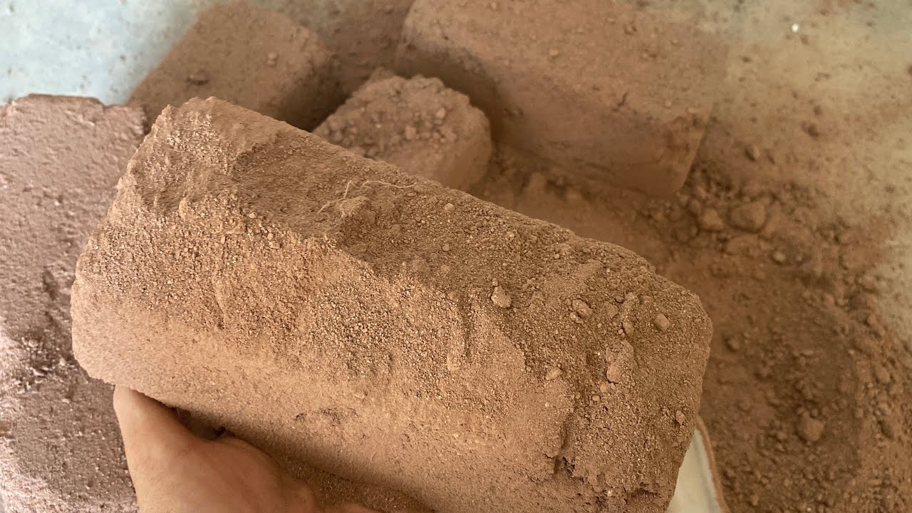 ASMR❤️❤️❤️❤️Red concrete Dry floor crumbling ASMR 