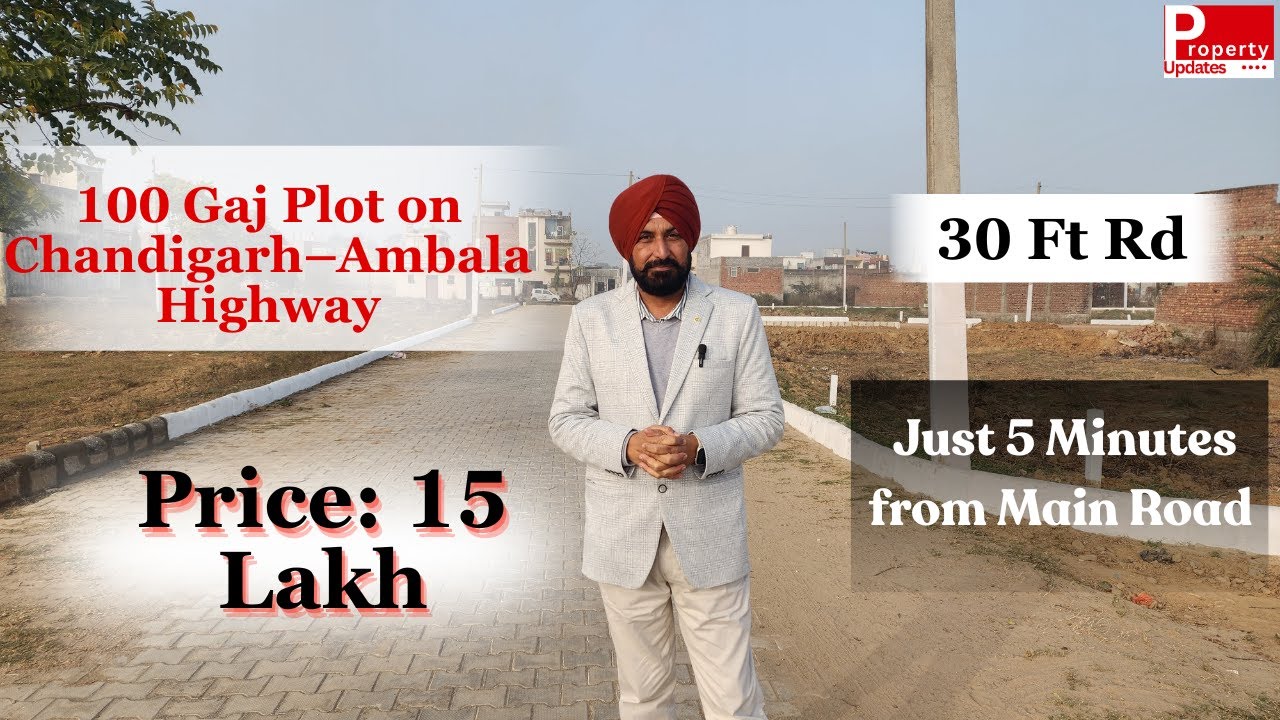 100 Gaj Plot on Chandigarh–Ambala Highway | 30 Ft Rd | Just 5 Minutes from Main Road | Price 15 Lakh