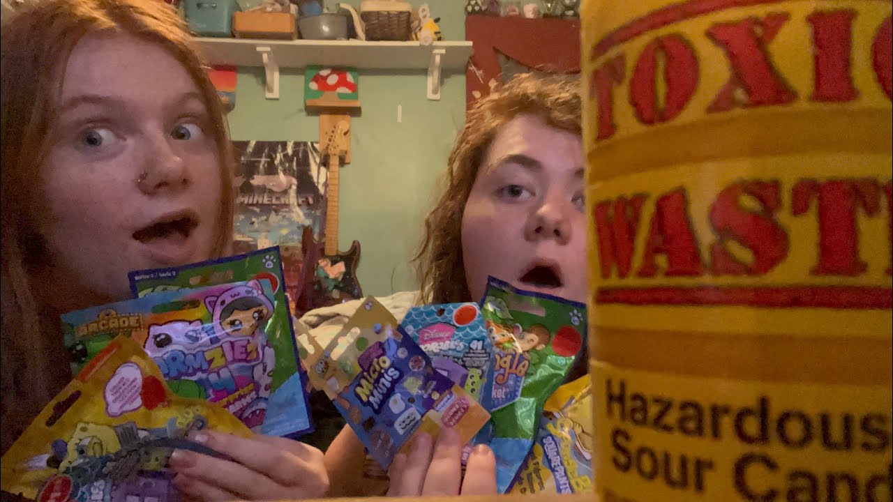 Unboxing mystery bags + sour candy!