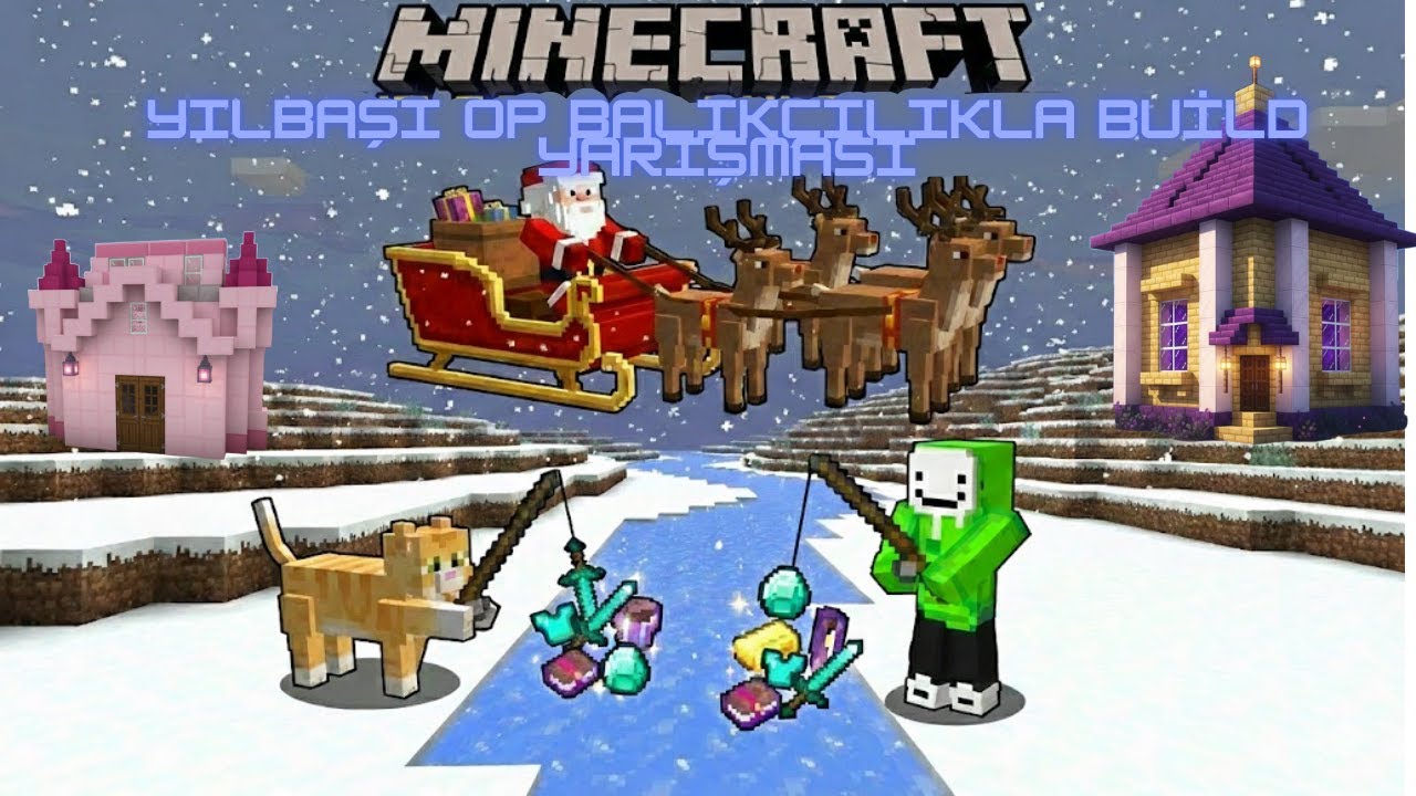 2025 yılının Özel Yıl başı Op balıkçılıkla build yarışması - Minecraft