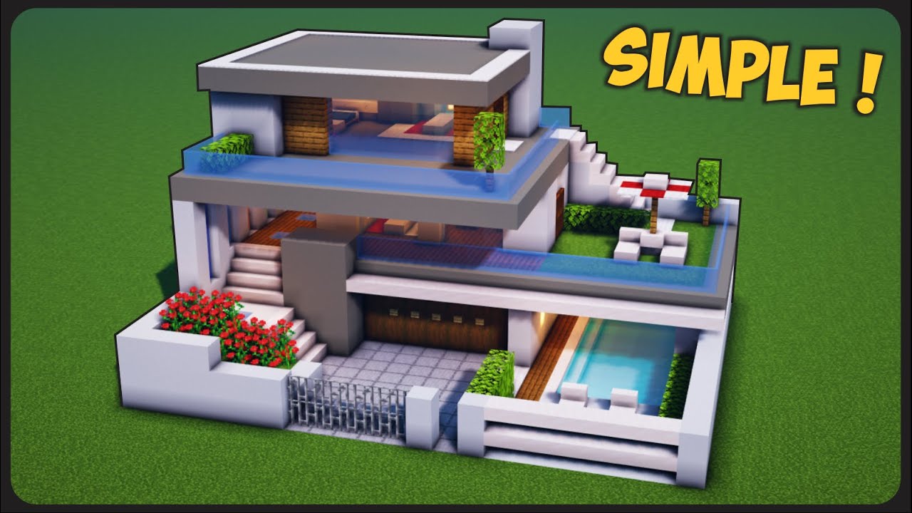 MINECRAFT : HOW TO MAKE A SIMPLE MODERN HOUSE ! || Part 55