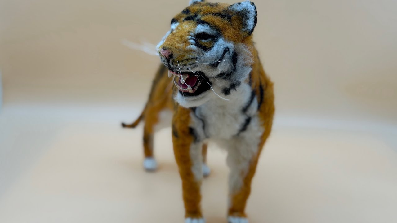 Needle Felting Tiger – Refining the Body Contours
