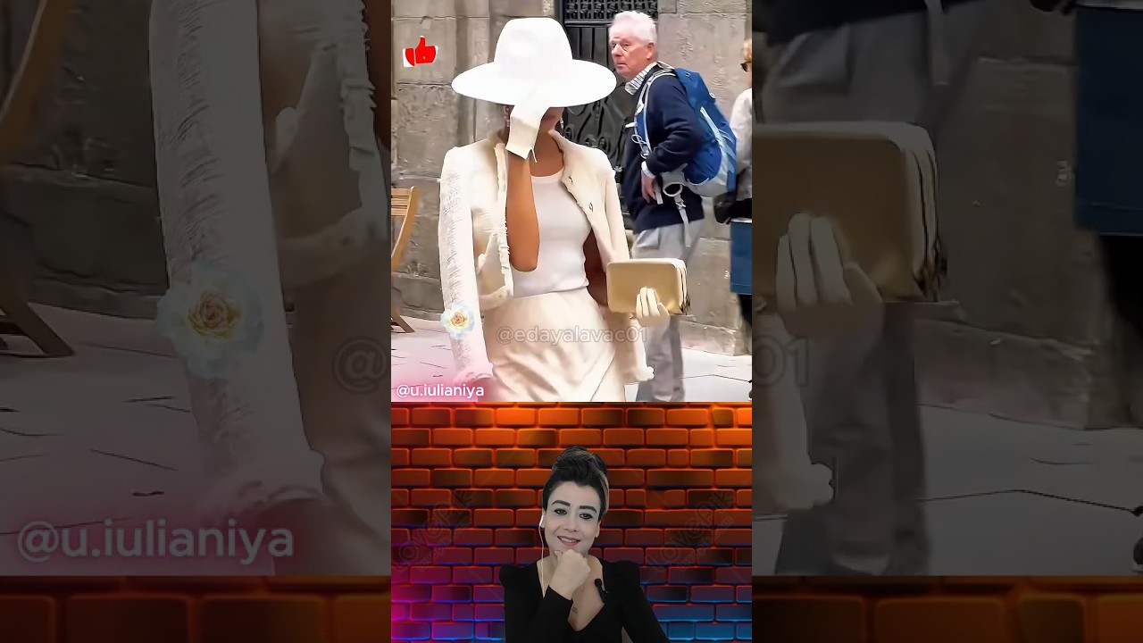 ✨ Элегантность белого: Прогулка королевы в потрясающем белом платье! 