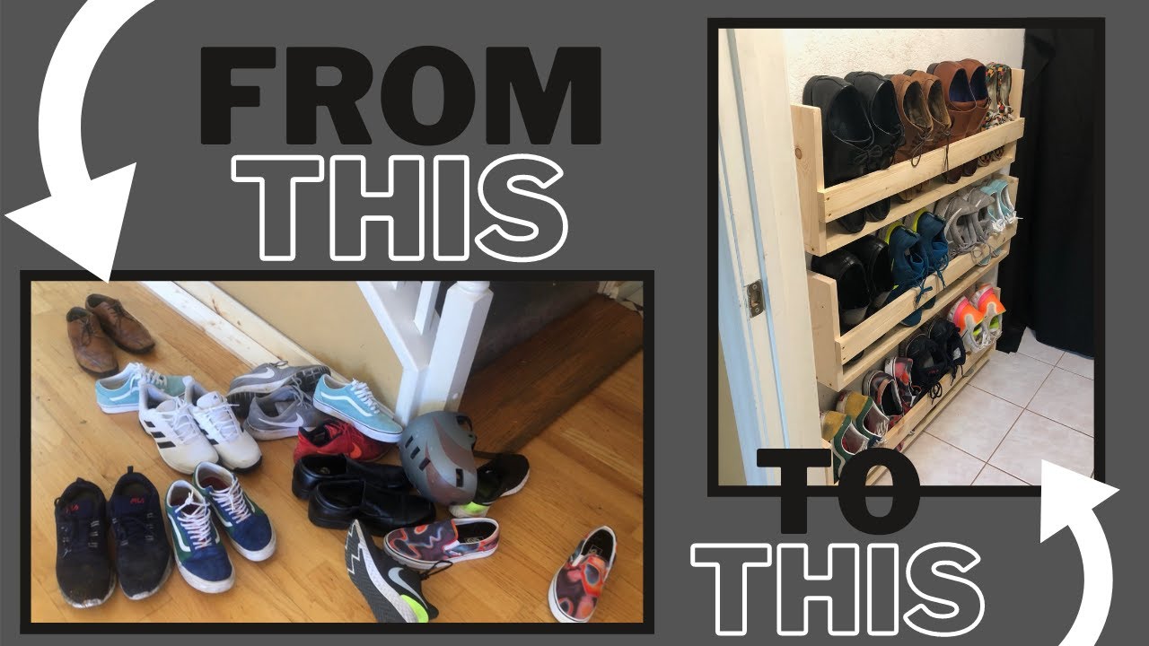 DIY Shoe Shelf - Before and After