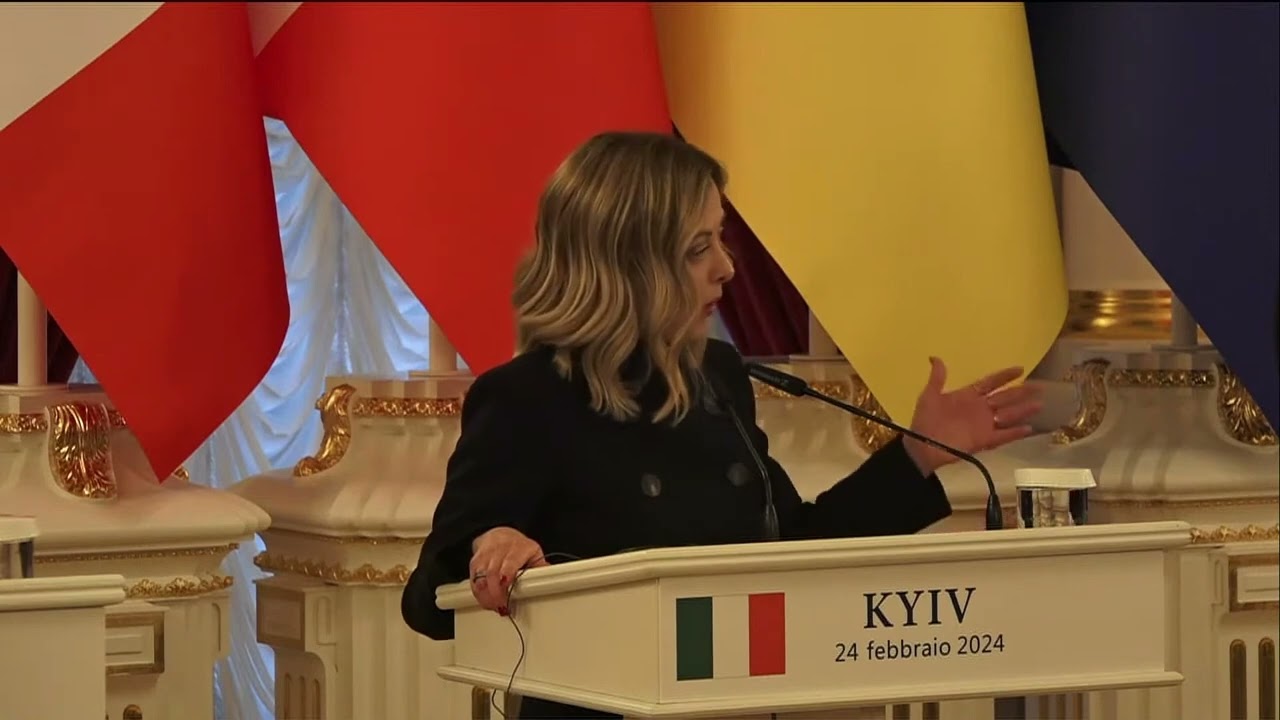 Kiev, le dichiarazioni del Presidente Giorgia Meloni alla stampa
