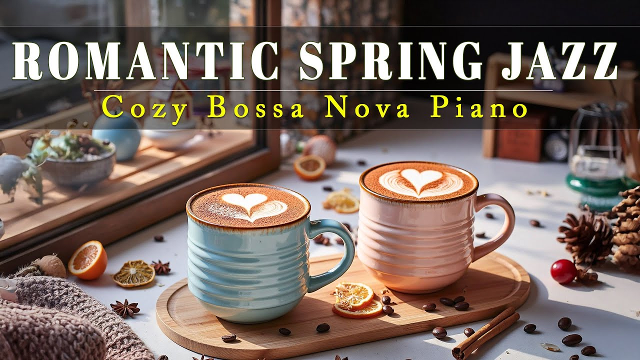 Romantic Spring Coffee Jazz ☕ Cozy Window Café Ambience & Cozy Bossa Nova for Good Mood
