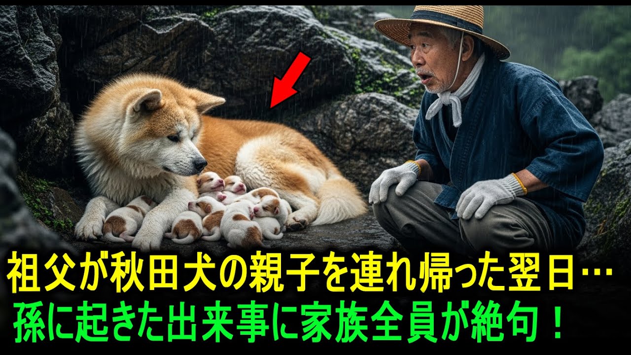 秋田犬と10匹の子犬を連れ帰ったおじいさん...病気の幼い孫に起きた“信じられない出来事”に家族は絶句！