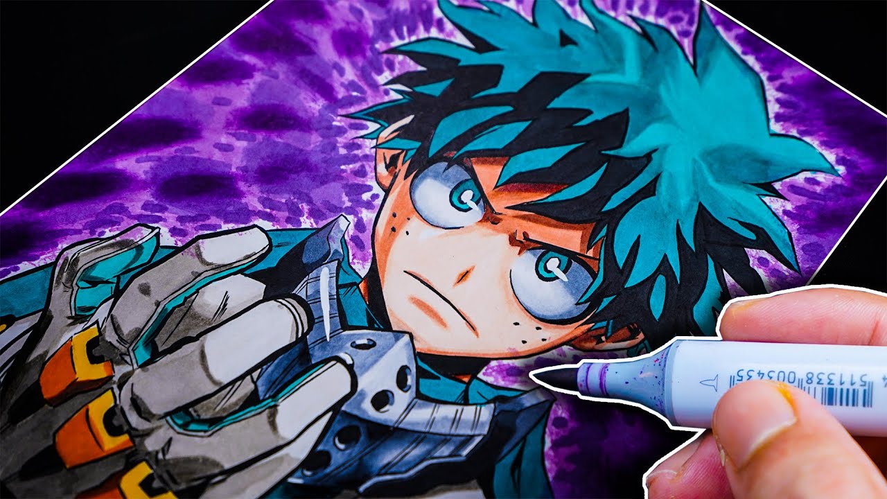 EPIC IZUKU Drawing with COPIC Markers !!