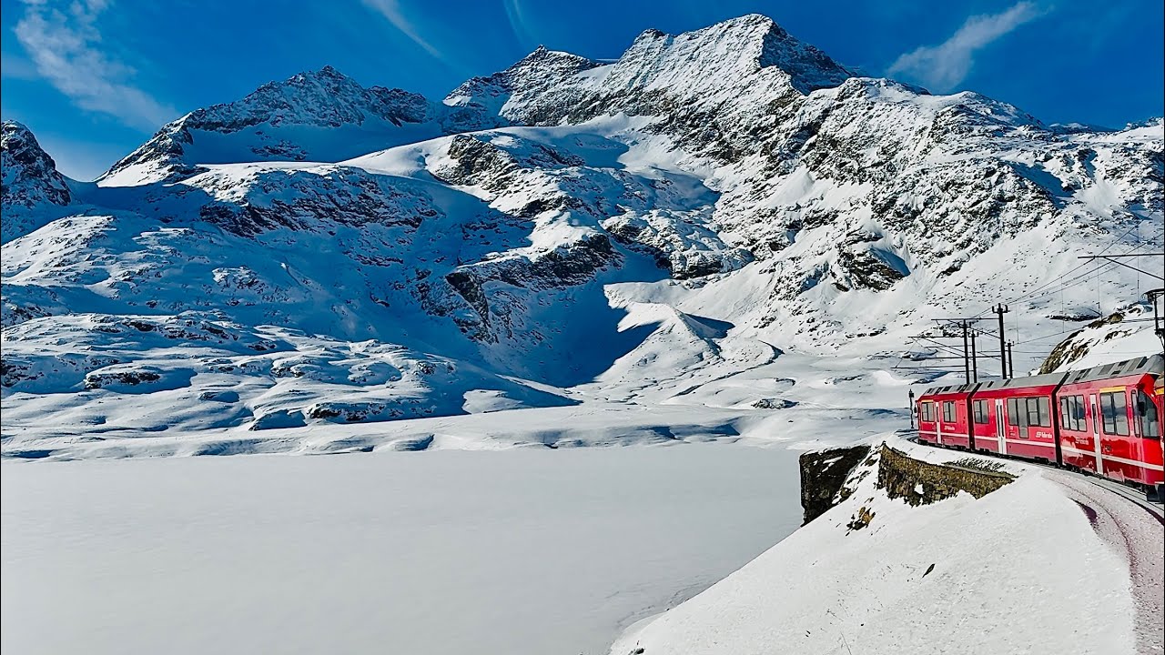 The Bernina Express - a winter wonderland journey through the Alps