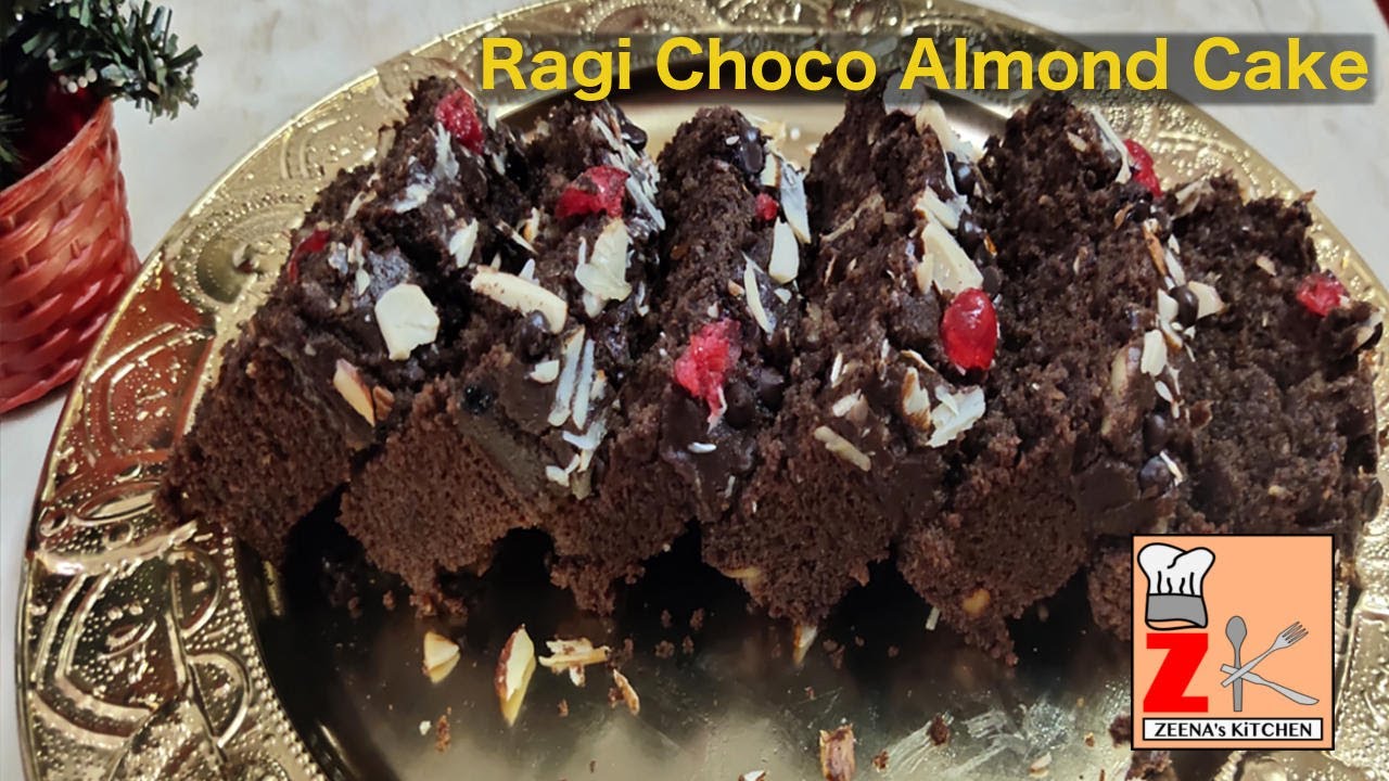 Ragi Choco Almond Cake No Maida-No Egg-No Sugar #ragichocoalmondcake #zeenaskitchen #milletcake