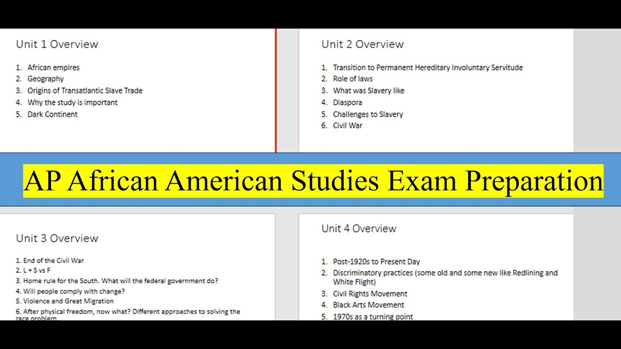 AP African American Studies Final Exam Preparation